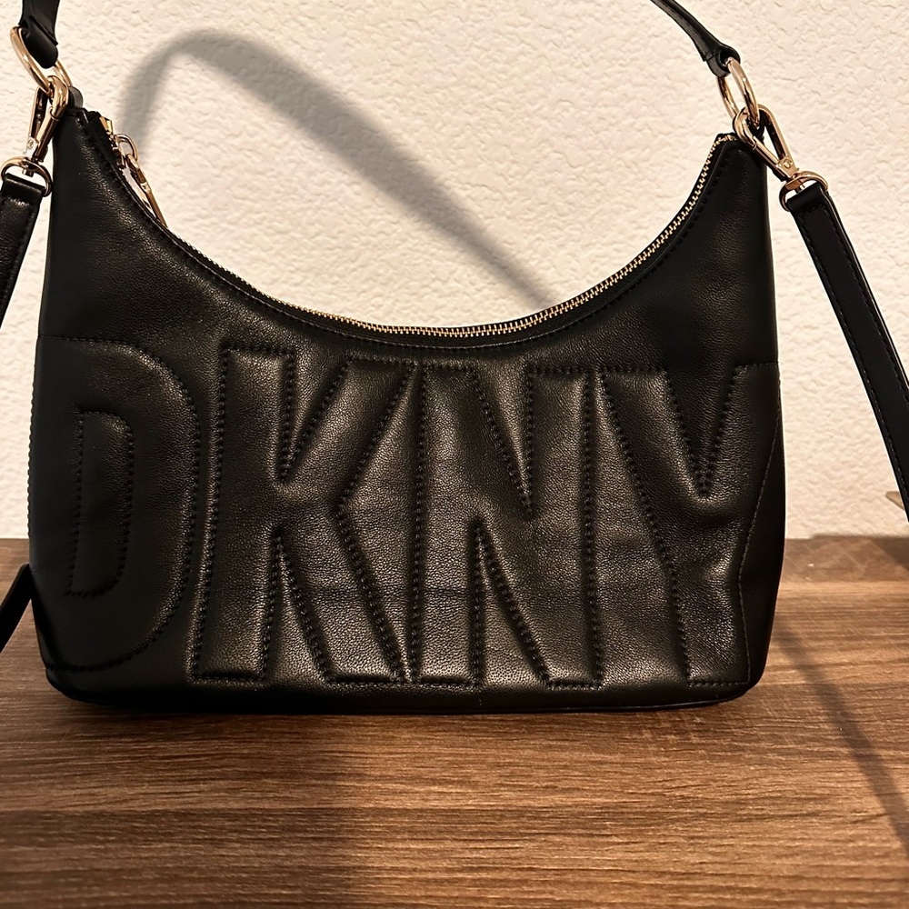 DKNY Embossed Black Shoulder Bag